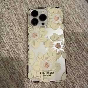 Kate Spade Cream and Gold Floral Phone Case